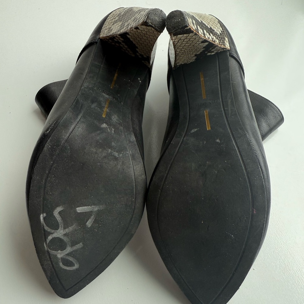 Dolce Vita Black Ankle Boots with Snakeskin Accent - Picture 5 of 7